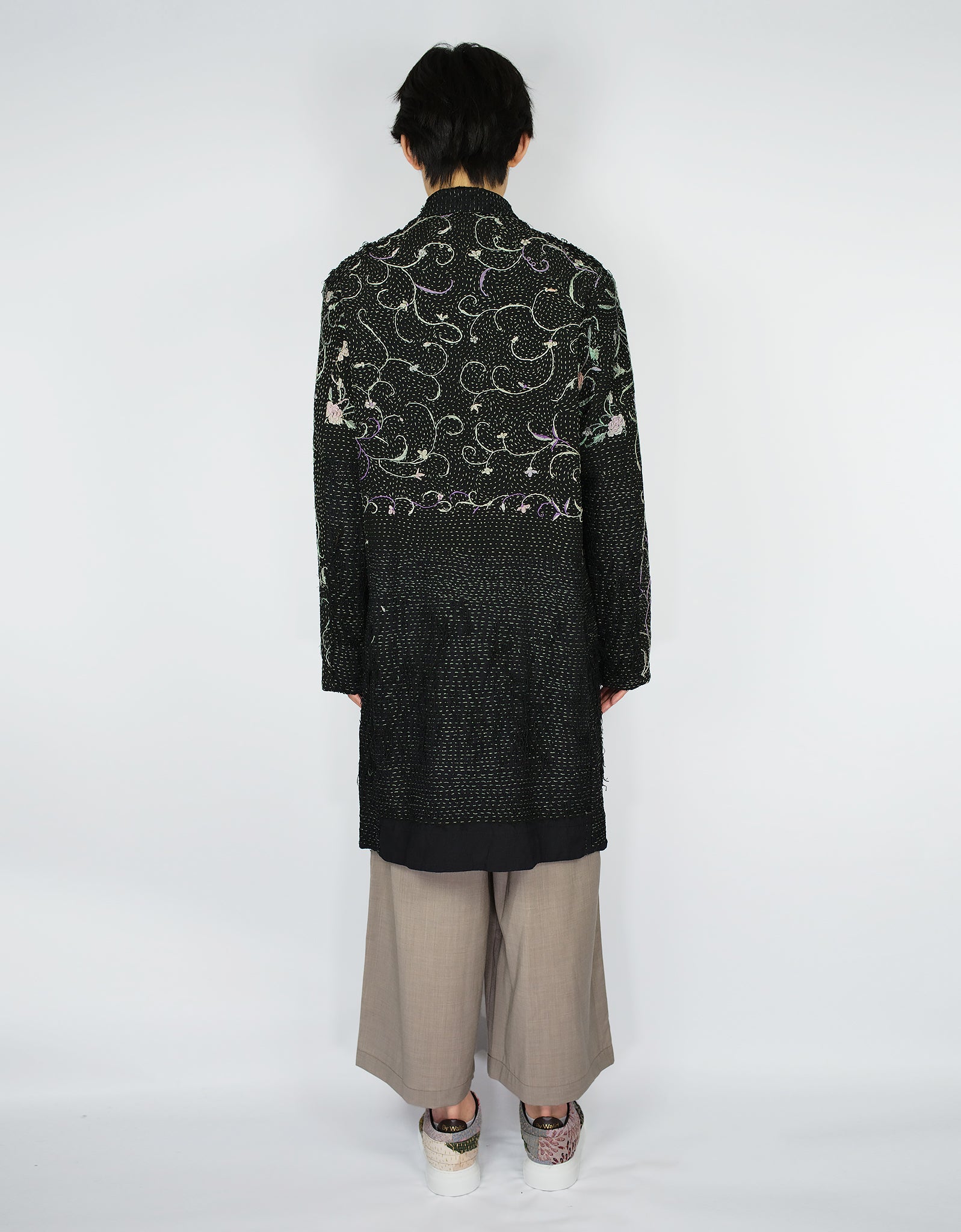 1920s Silk Piano Shawl Duster Coat