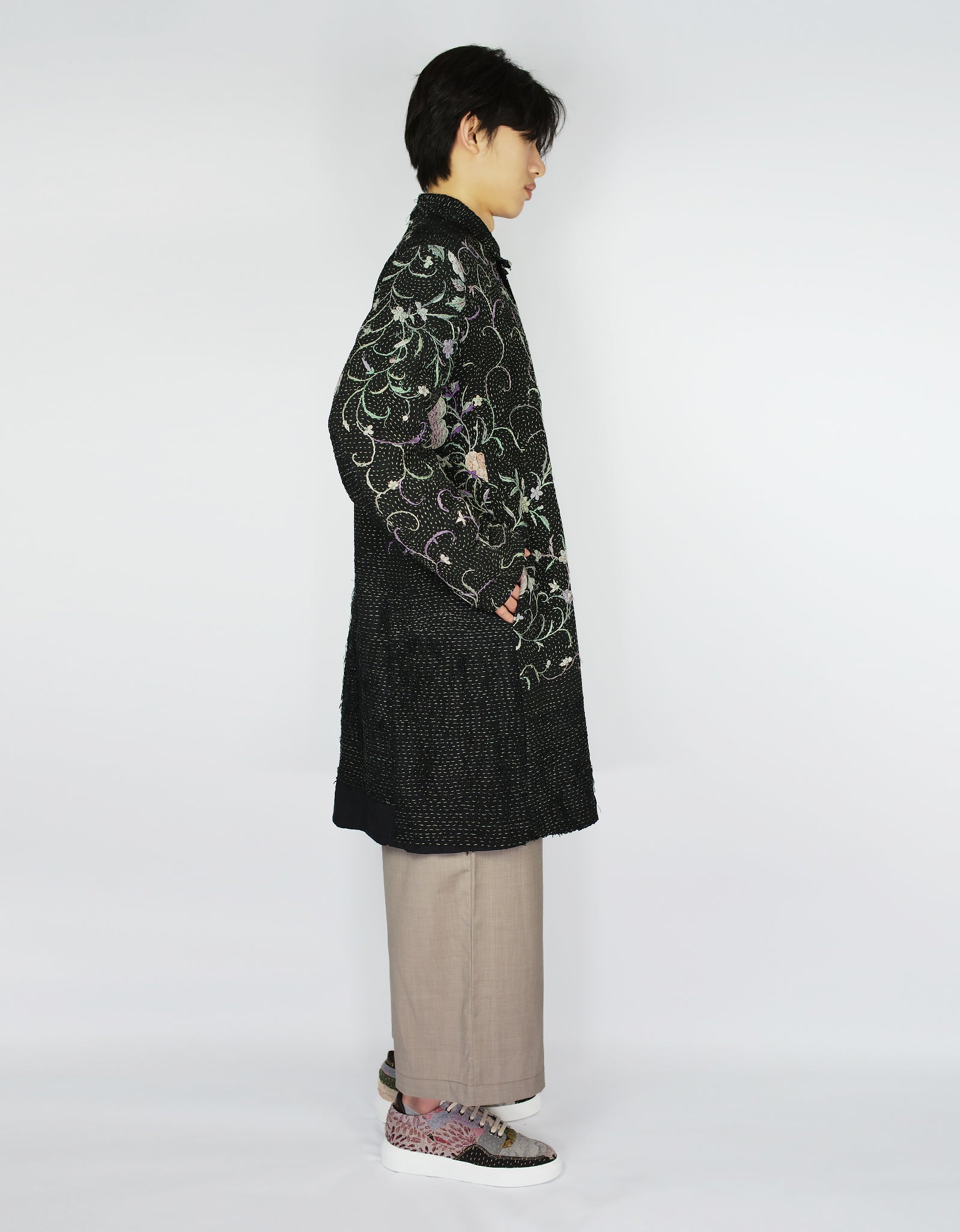 1920s Silk Piano Shawl Duster Coat