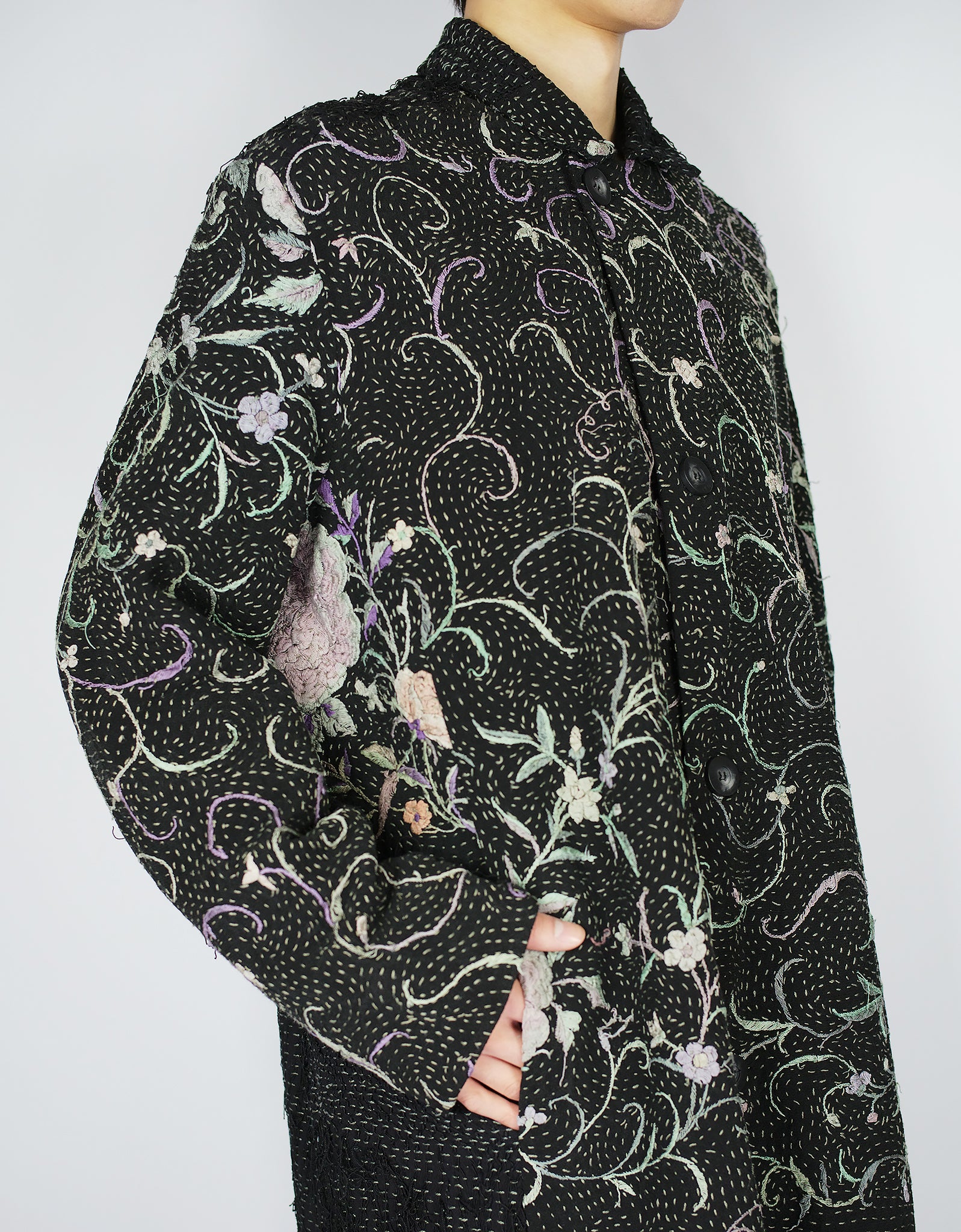 1920s Silk Piano Shawl Duster Coat