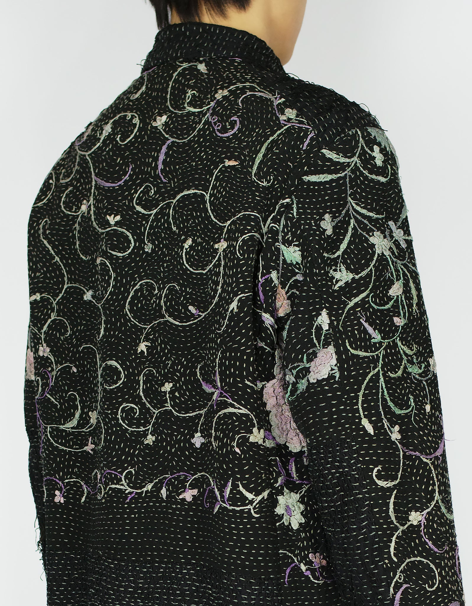 1920s Silk Piano Shawl Duster Coat