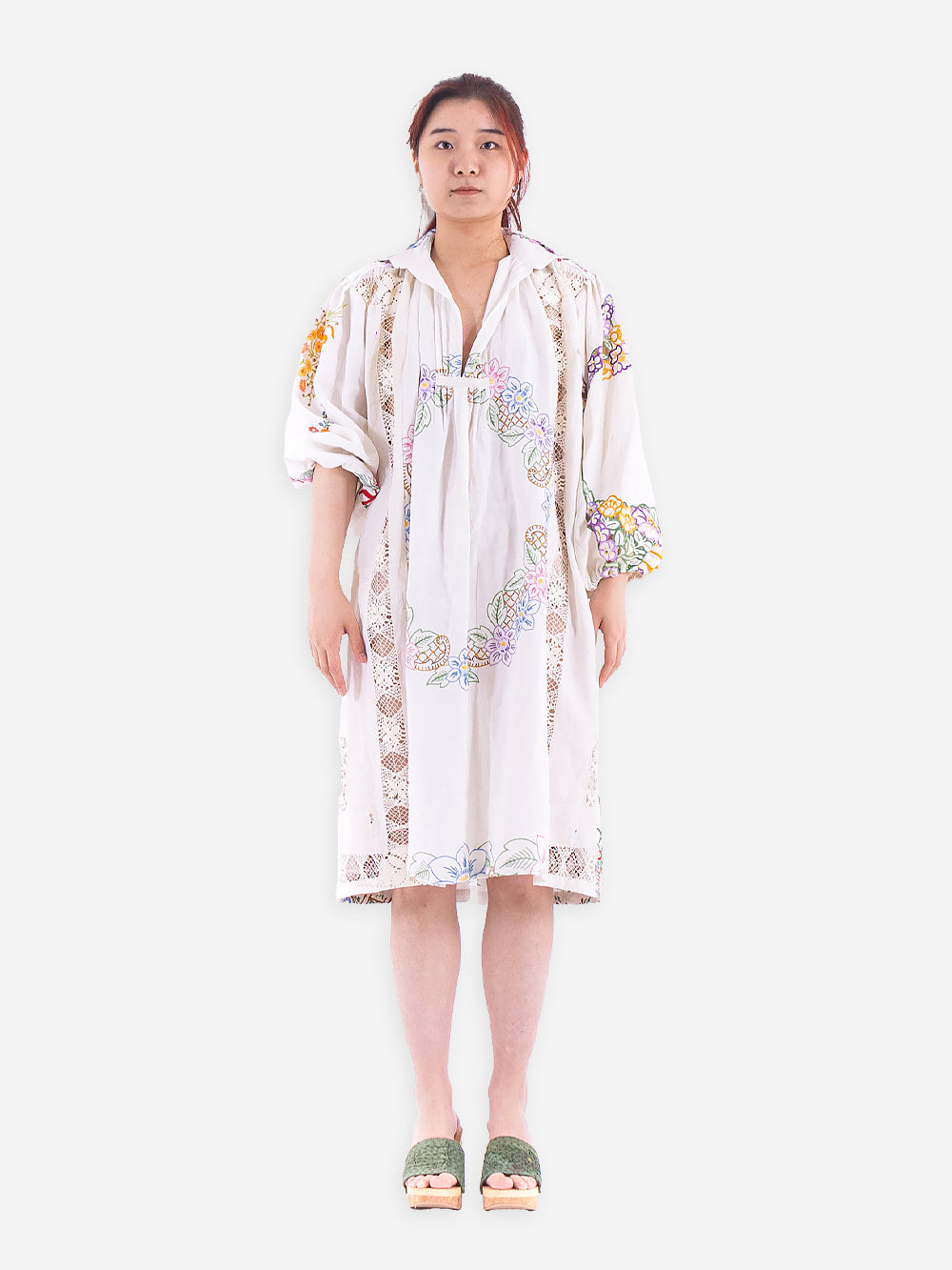 1920s Embroidered Linen Valerie Dress