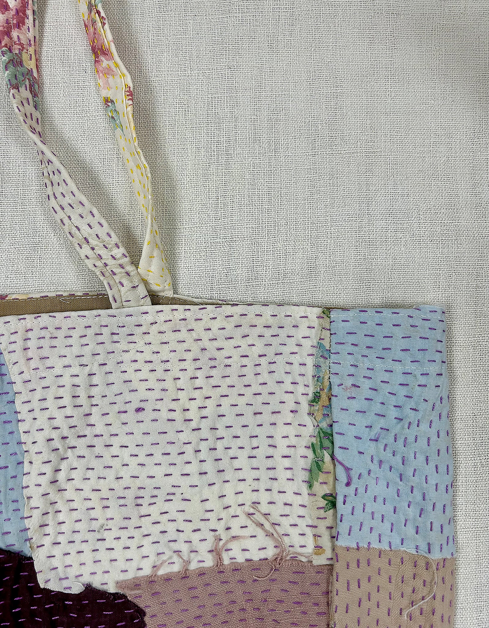 Vintage Cotton Patchwork Tote Bag