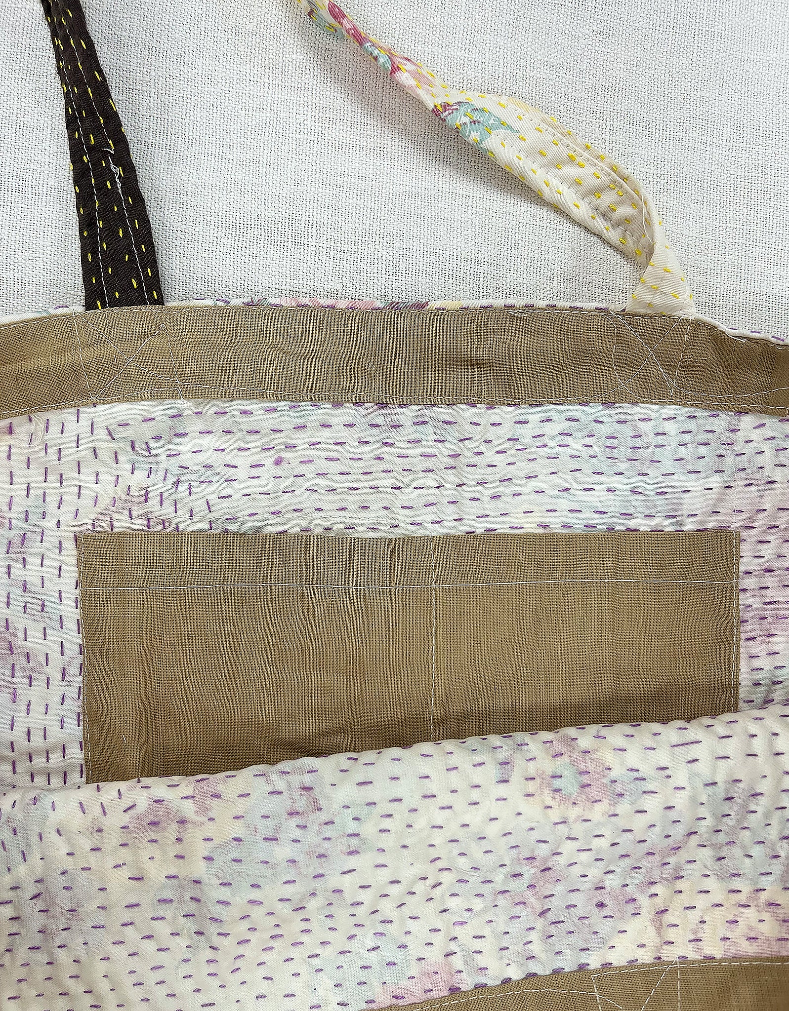 Vintage Cotton Patchwork Tote Bag