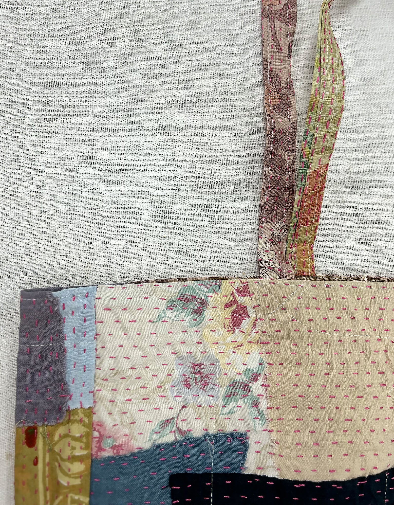 Vintage Cotton Patchwork Tote Bag