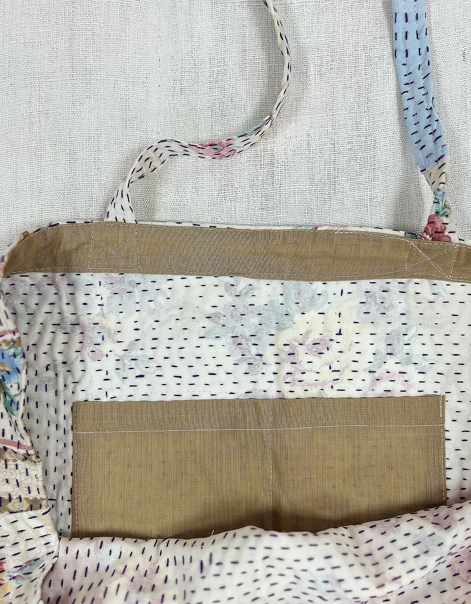Vintage Cotton Patchwork Tote Bag