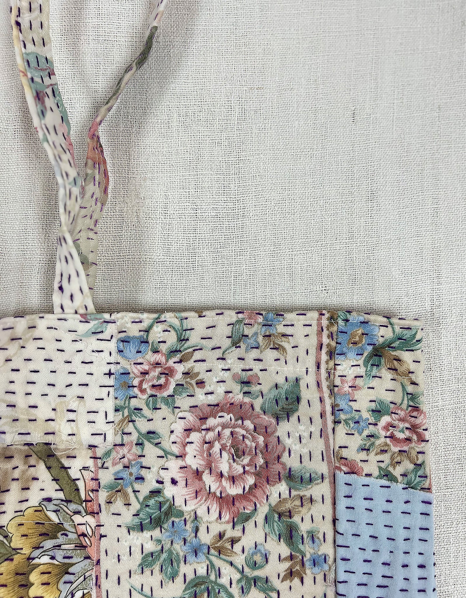 Vintage Cotton Patchwork Tote Bag