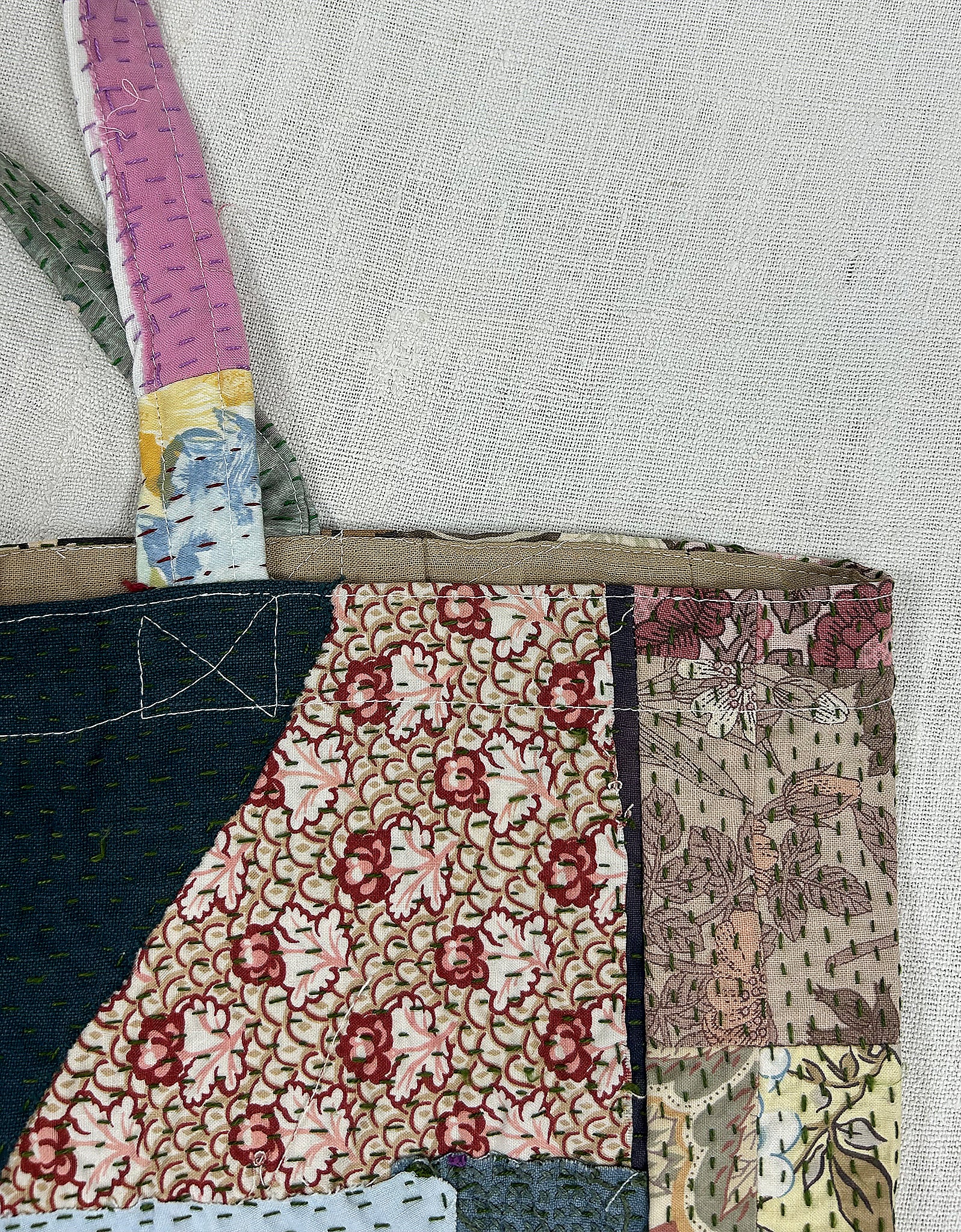 Vintage Cotton Patchwork Tote Bag