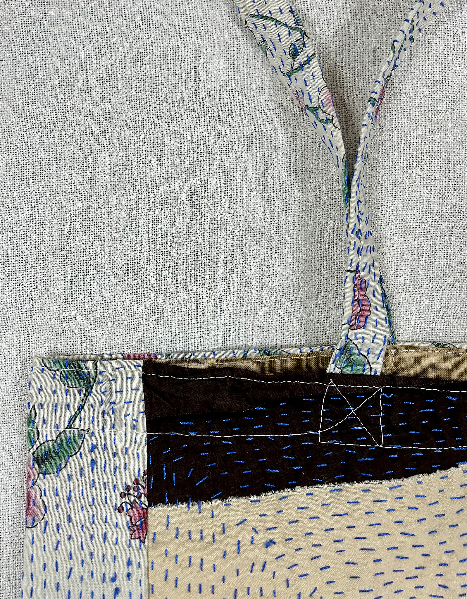 Vintage Cotton Patchwork Tote Bag