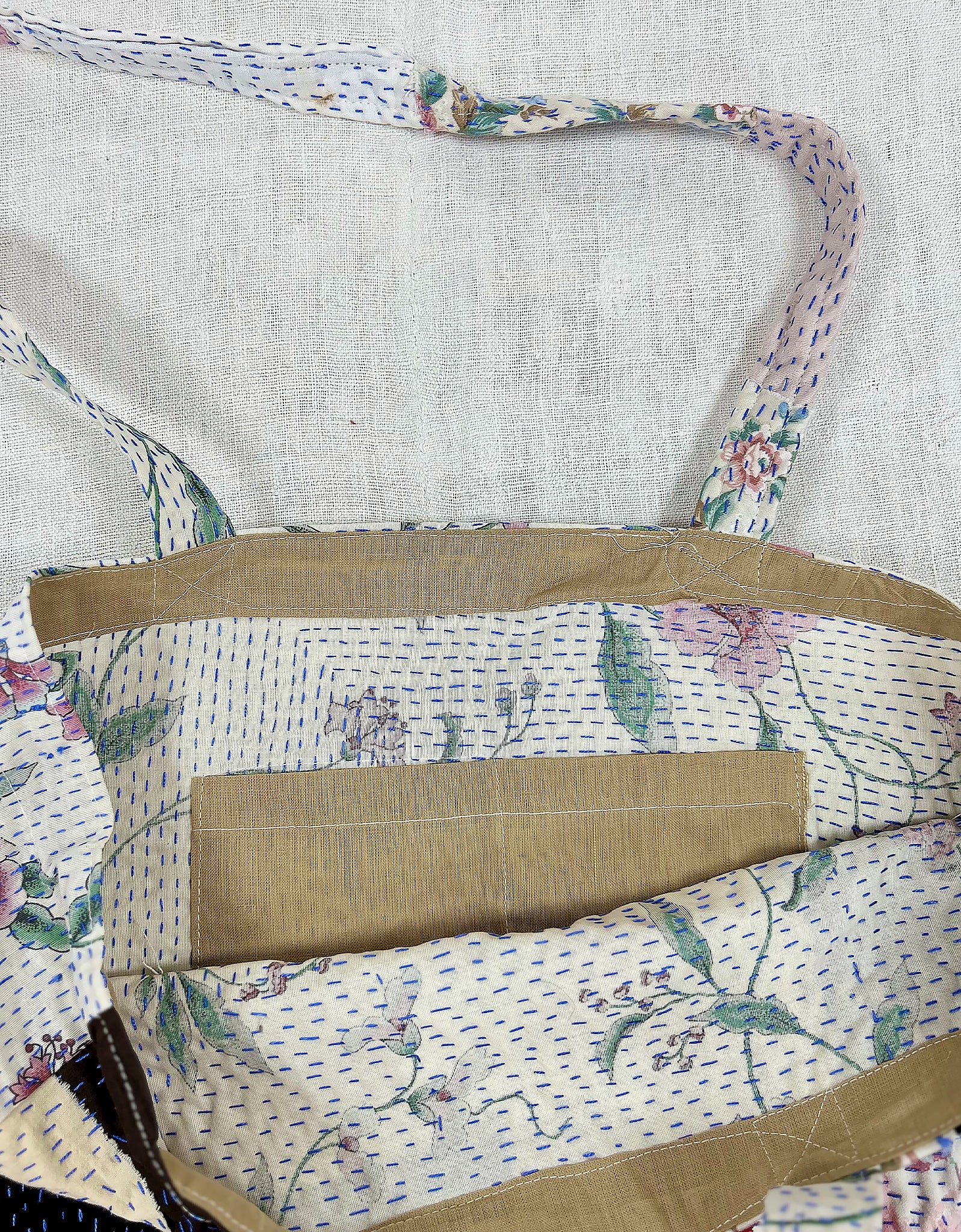 Vintage Cotton Patchwork Tote Bag
