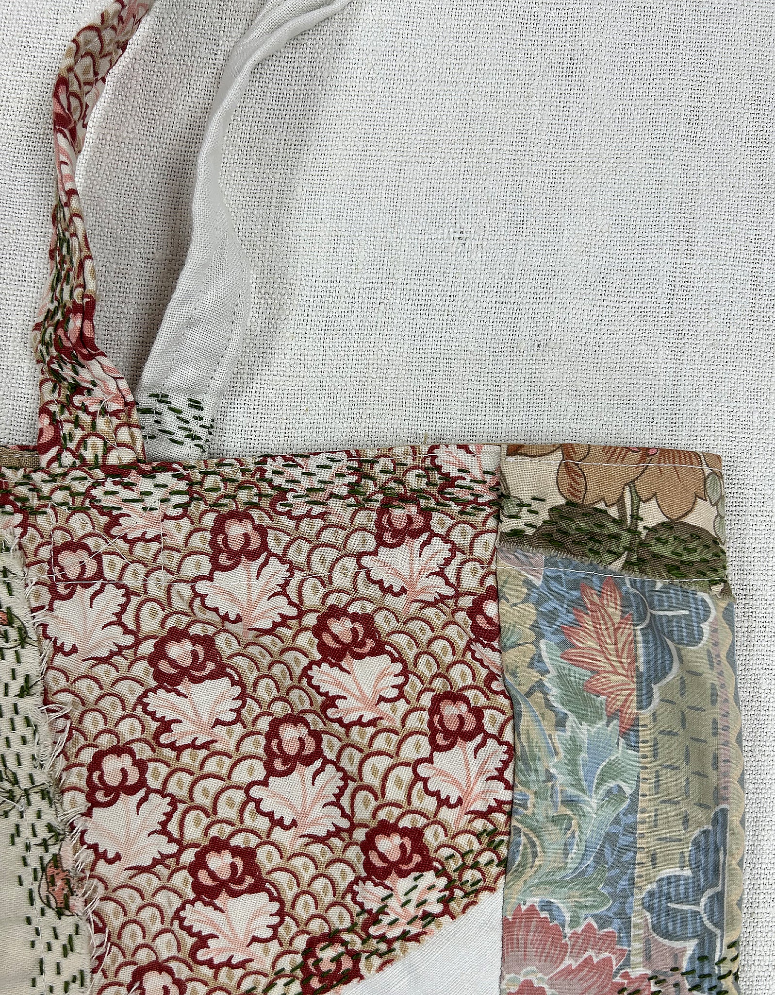 Vintage Cotton Patchwork Tote Bag