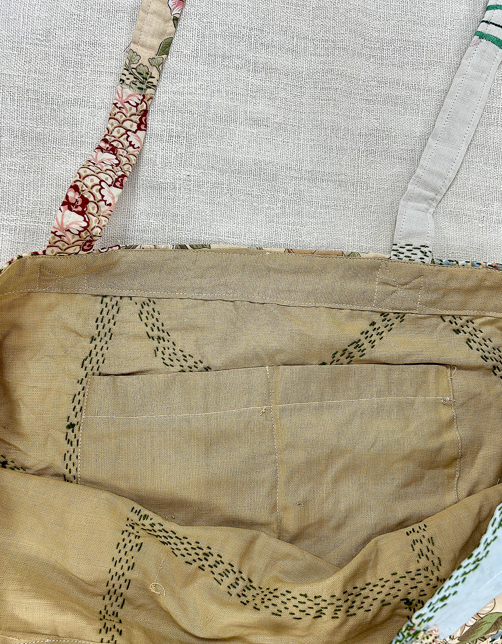 Vintage Cotton Patchwork Tote Bag