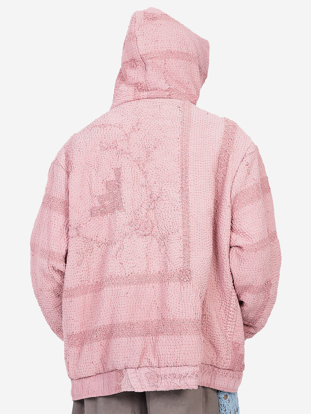 Wadded Venetian Backed Lace Zip Hoodie
