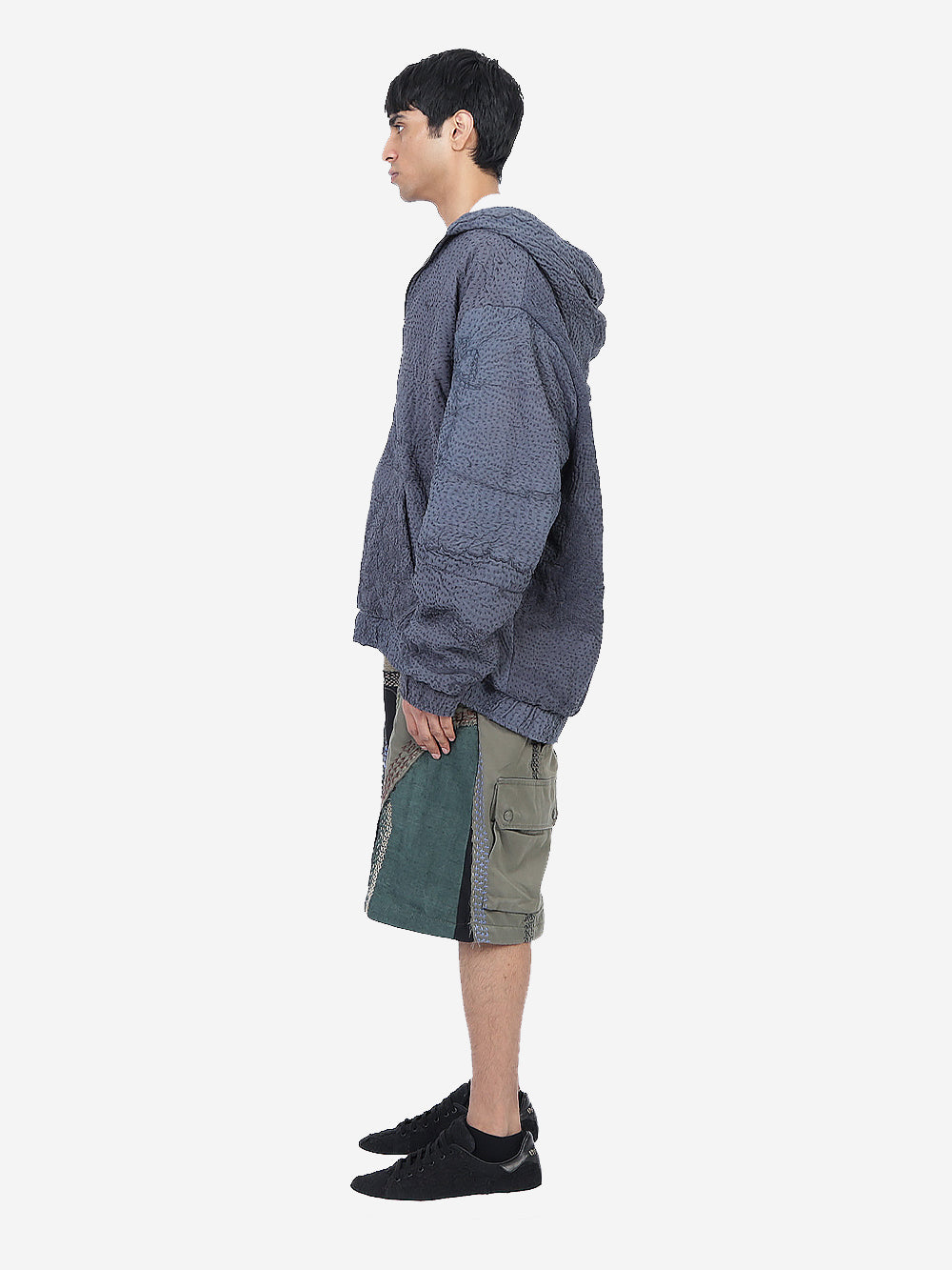 Wadded Venetian Backed Lace Zip Hoodie