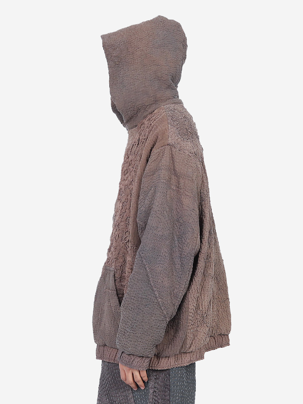 Wadded Venetian Backed Lace Zip Hoodie