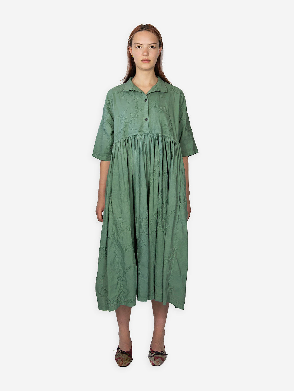 Vintage Embroidered Poplin Wednesday Dress