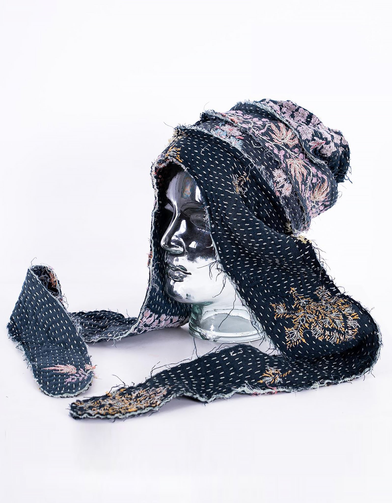 19th Century Embroidered Babushka Hat