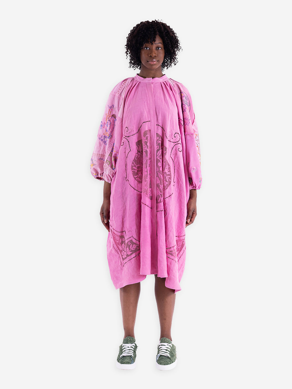 1920s Hanky Embroidered Linen Zarzar Coat