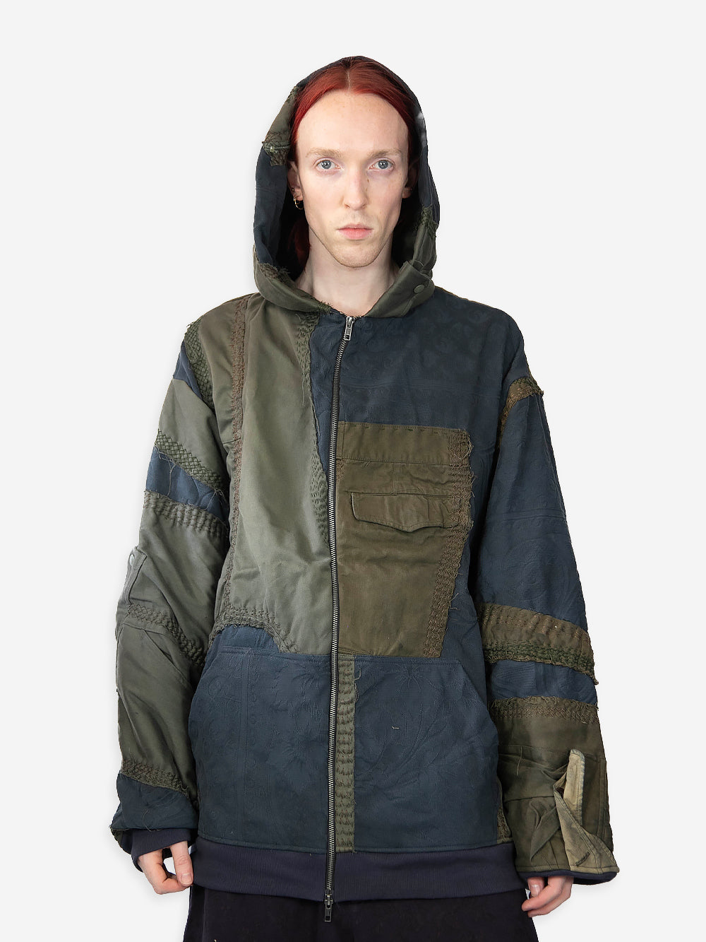 Vintage Military Canvas Zip Up Hoodie