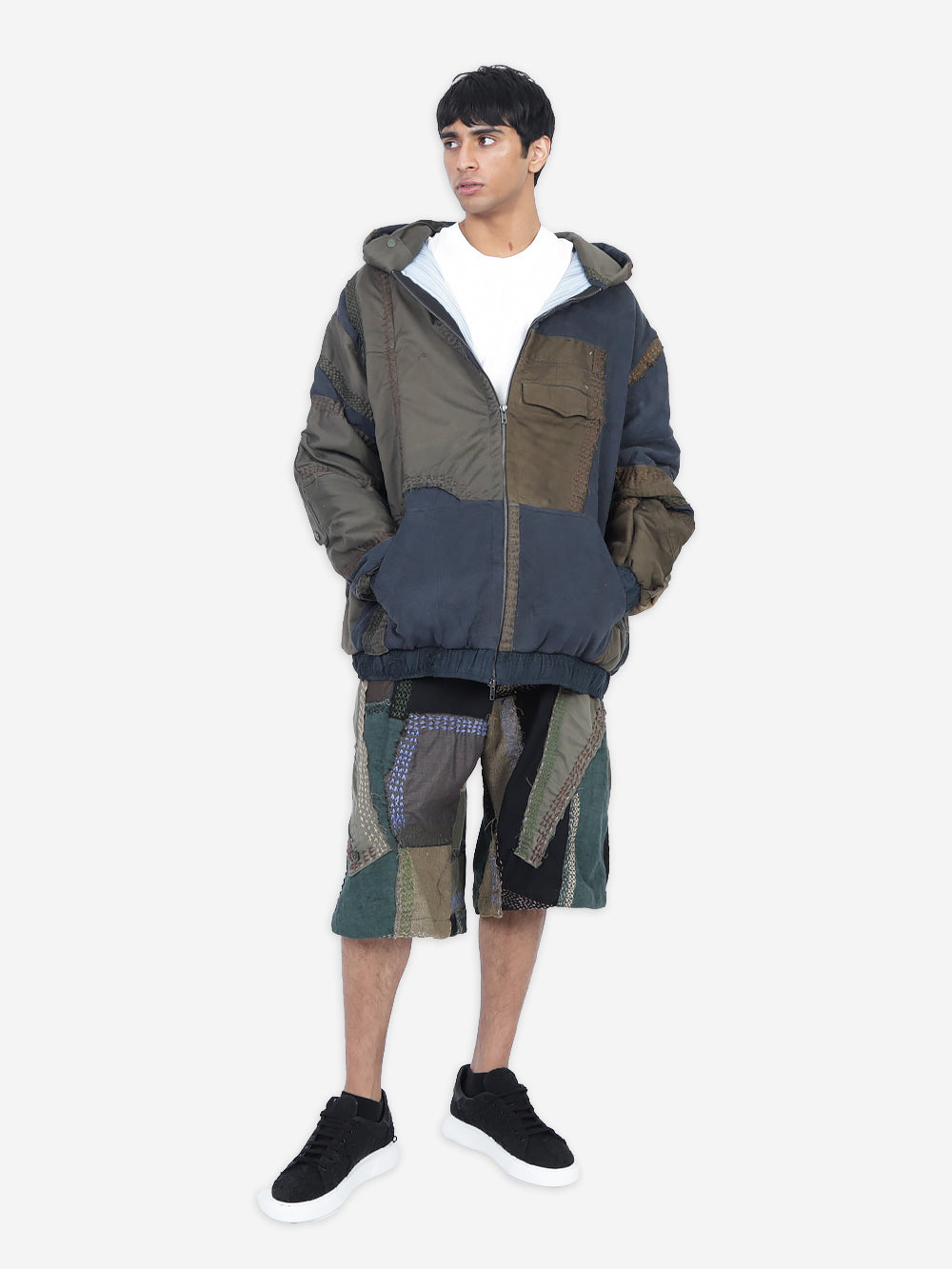 Vintage Military Wadded Zip Up Hoodie