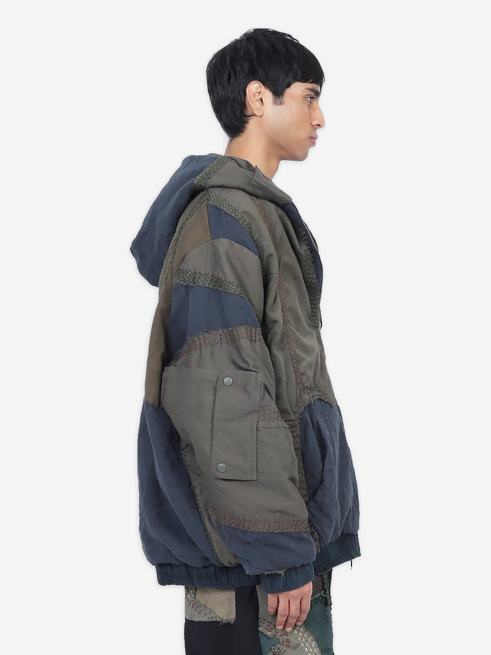 Vintage Military Wadded Zip Up Hoodie