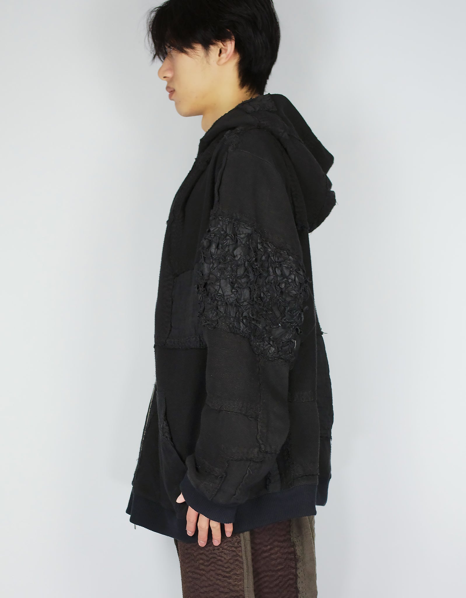 1920s Patchwork Zip Up Hoodie