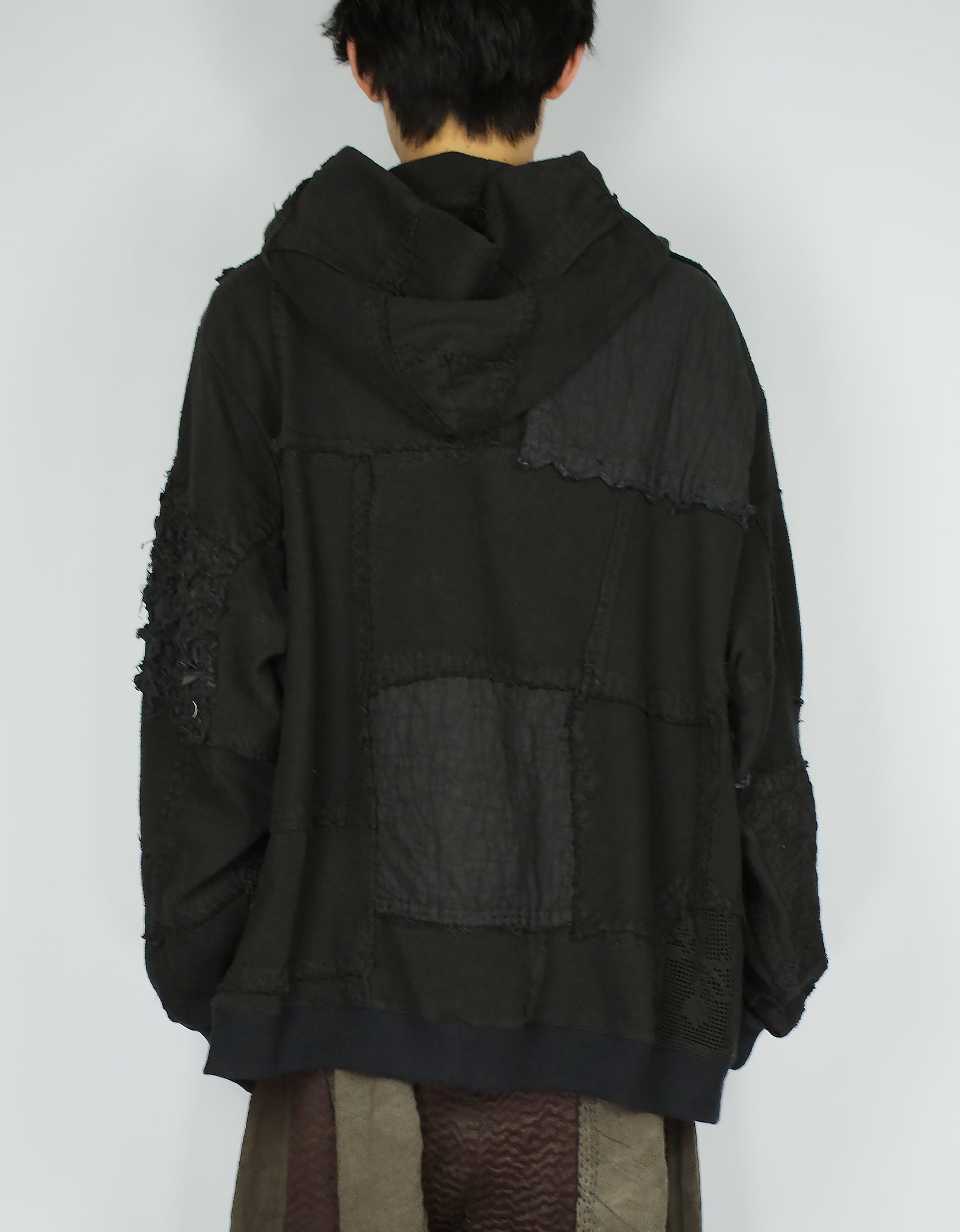 1920s Patchwork Zip Up Hoodie