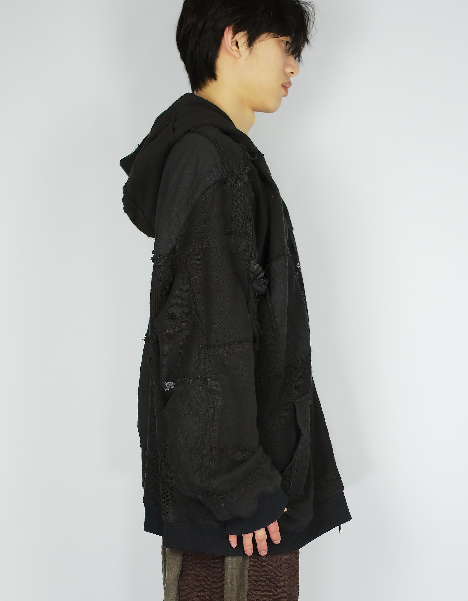 1920s Patchwork Zip Up Hoodie