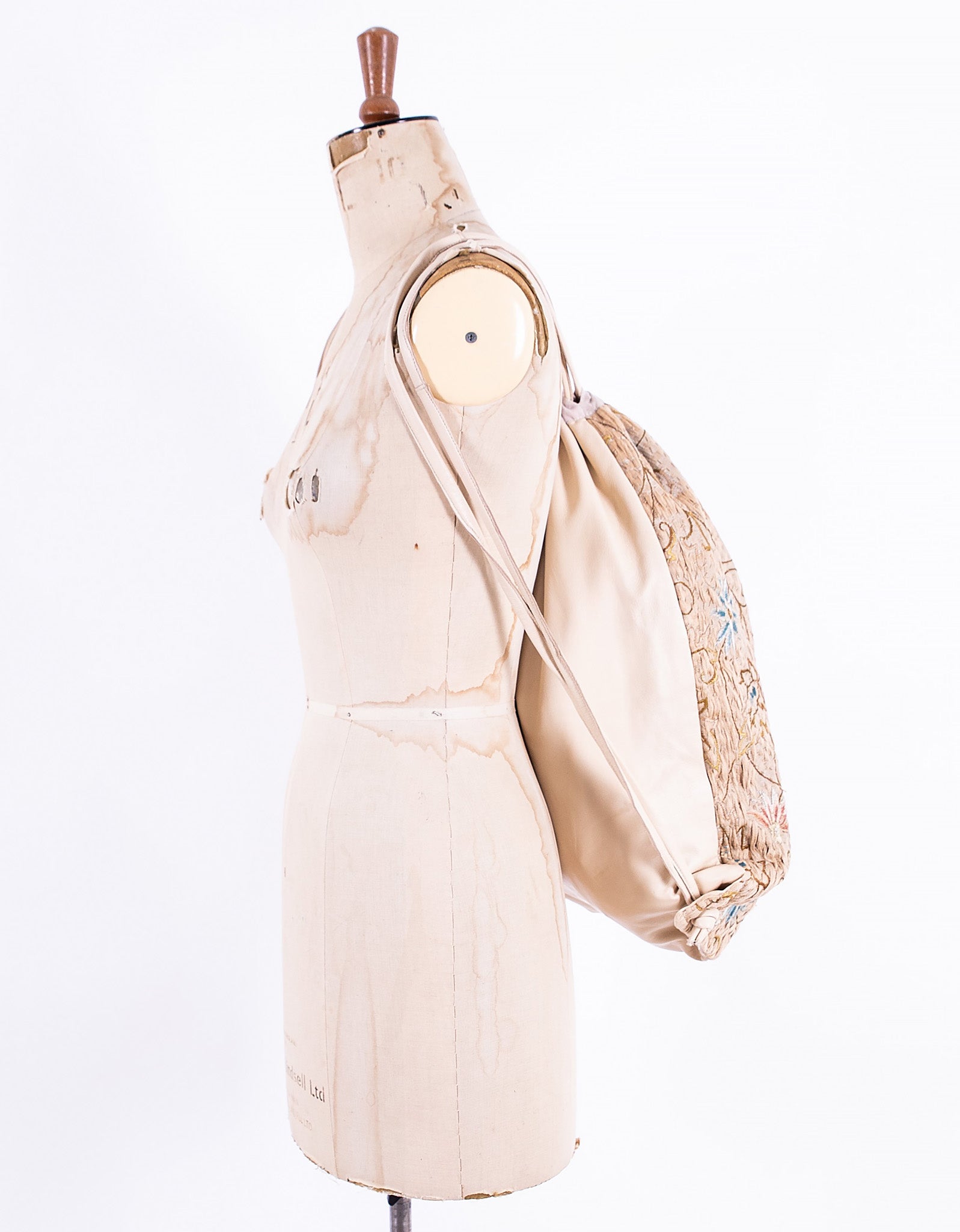 18th Century Embroidery & Leather Jim Bag