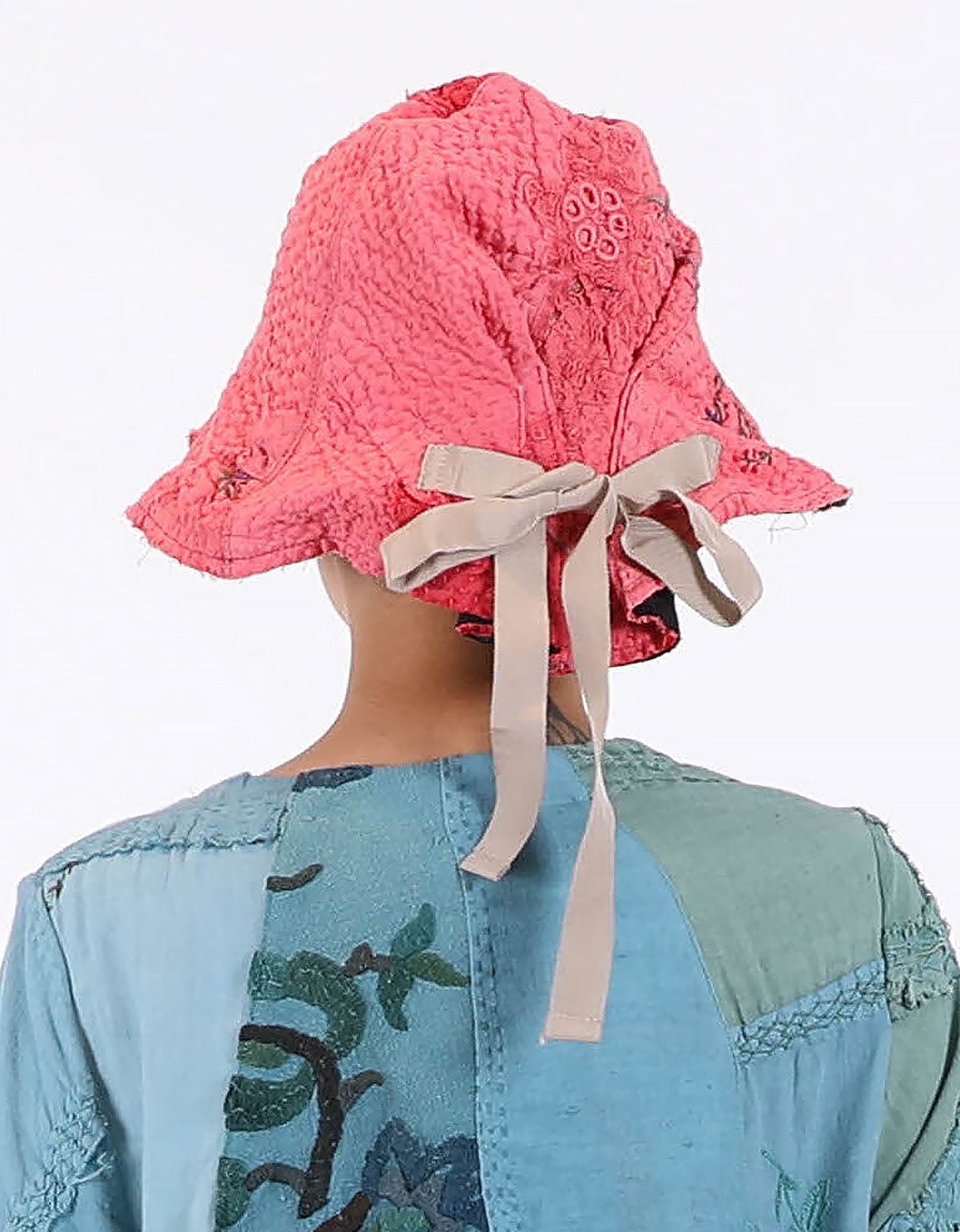 1920s Embroidered Linen Masaki Hat
